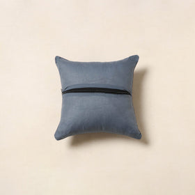 Blue - jacquard weave cotton cushion cover 19 - handcrafted