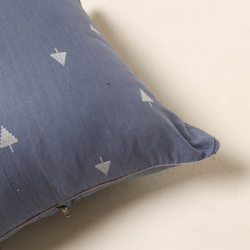 Blue - jacquard weave cotton cushion cover 19 - handcrafted