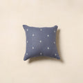 Blue - jacquard weave cotton cushion cover 19 - handcrafted