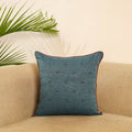 Blue Jacquard Weave Cotton Cushion Cover
