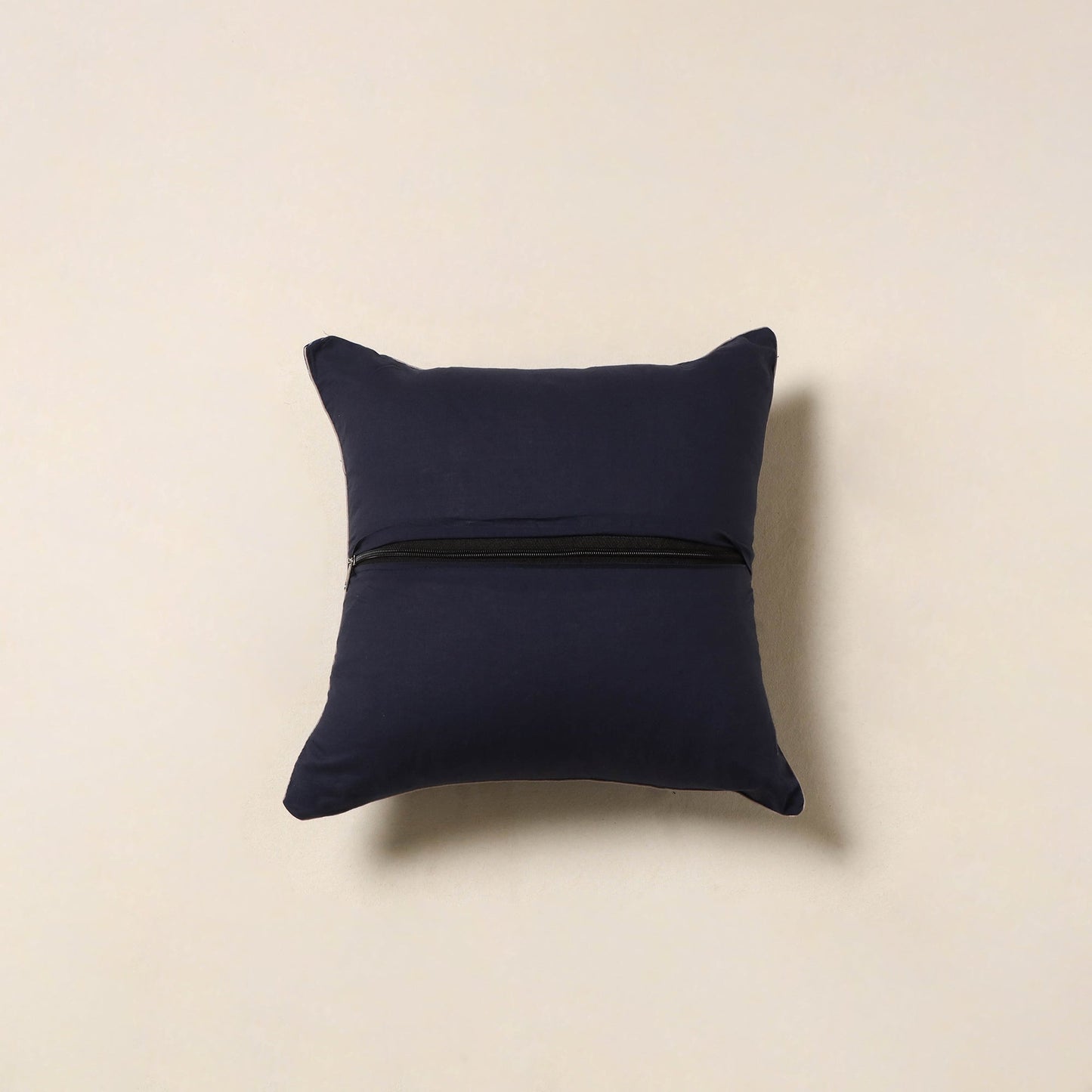 Blue - jacquard weave cotton cushion cover 80 - handcrafted