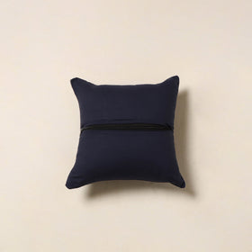 Blue - jacquard weave cotton cushion cover 80 - handcrafted
