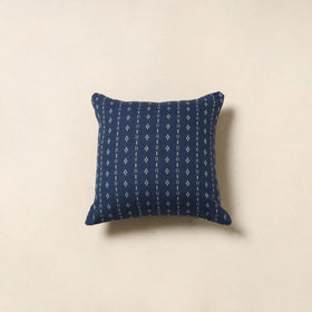 Blue - jacquard weave cotton cushion cover 80 - handcrafted