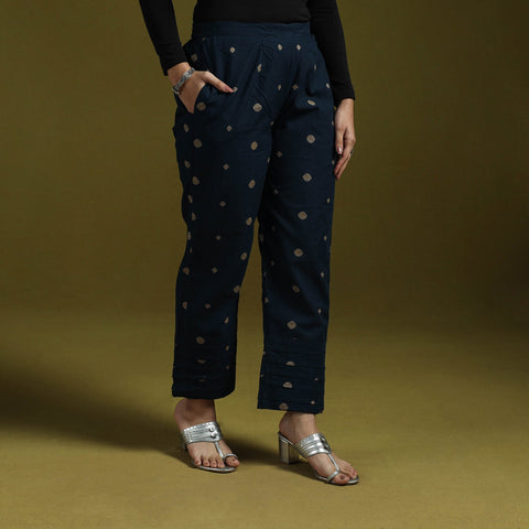 Jacquard weave cotton elasticated pant 20 - handcrafted