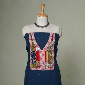 Jacquard weave cotton patchwork unstitched kurta material