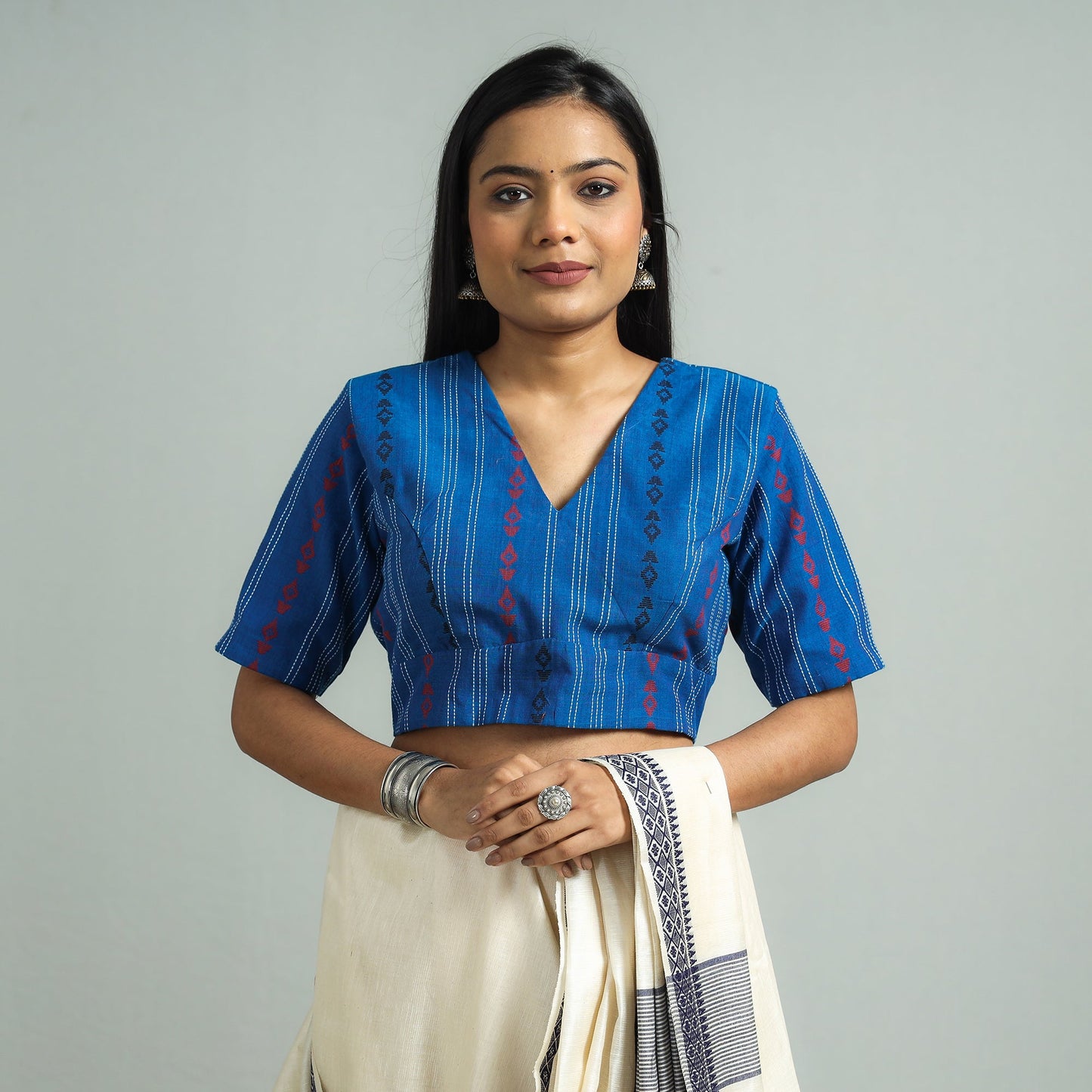 Jacquard Stitched Blouse
