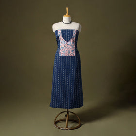 Blue Jacquard Weave Cotton Unstitched Kurta Material