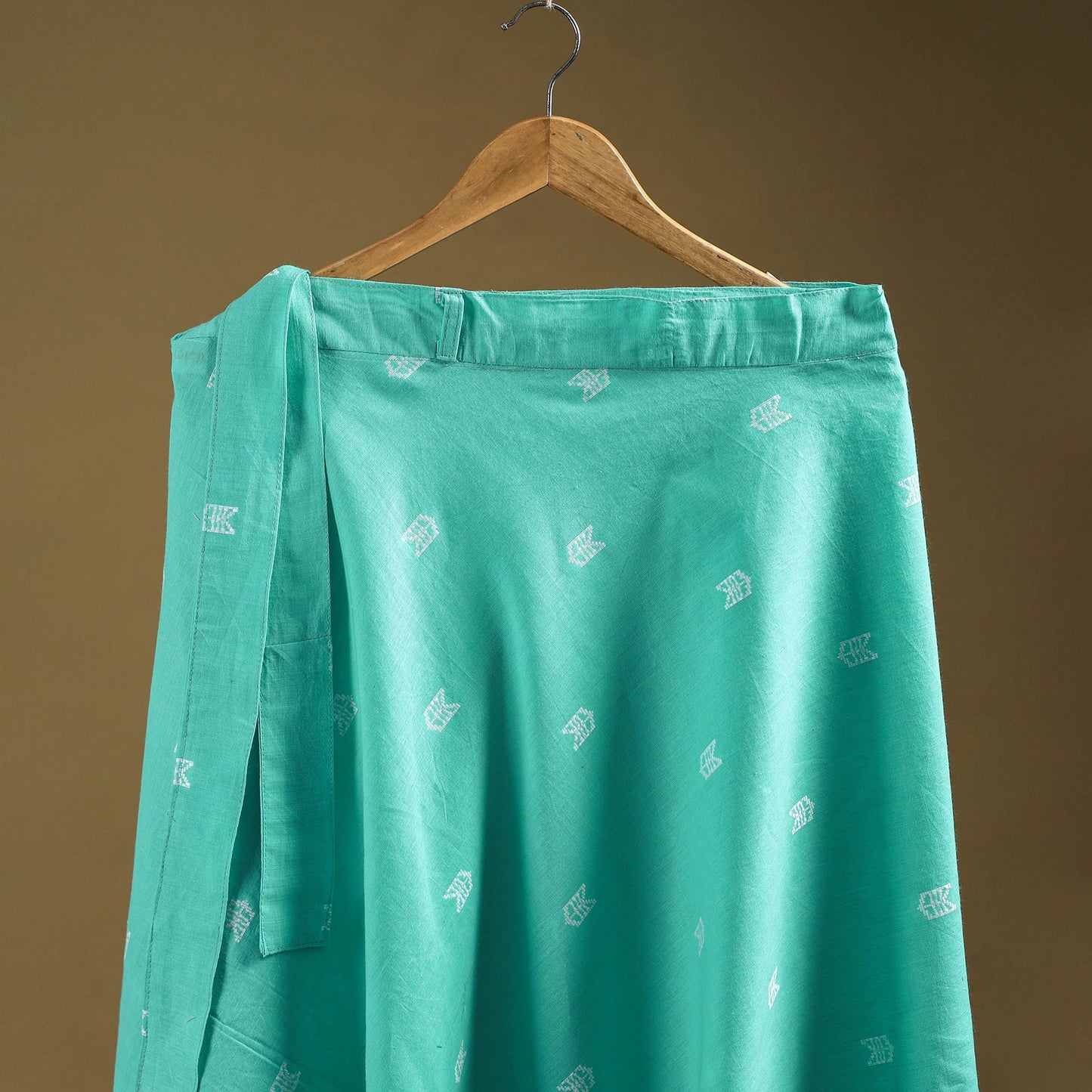 Jacquard weave cotton wrap around skirt 13 - handcrafted