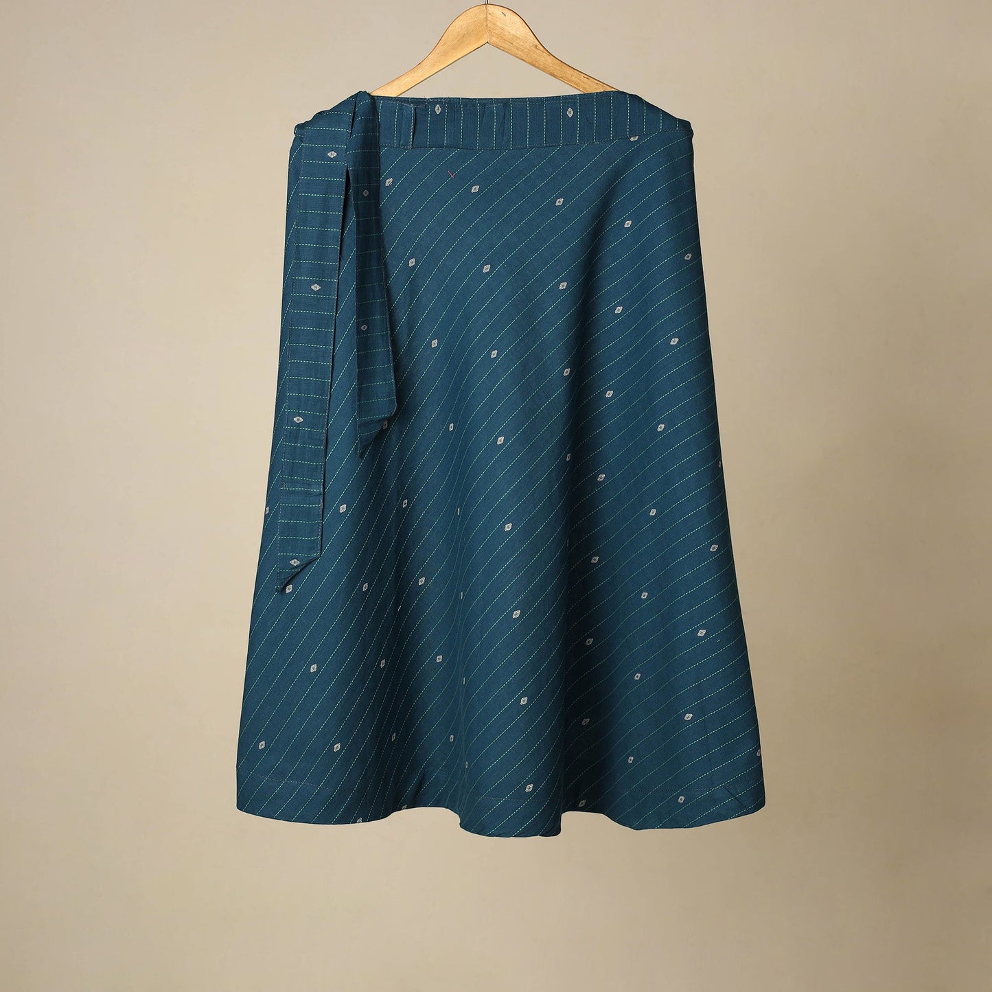 Jacquard weave cotton wrap around skirt 22 - handcrafted