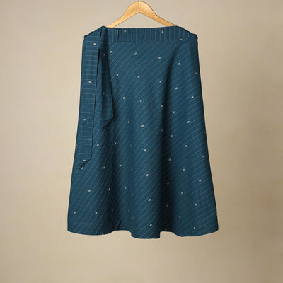 Jacquard weave cotton wrap around skirt 22 - handcrafted