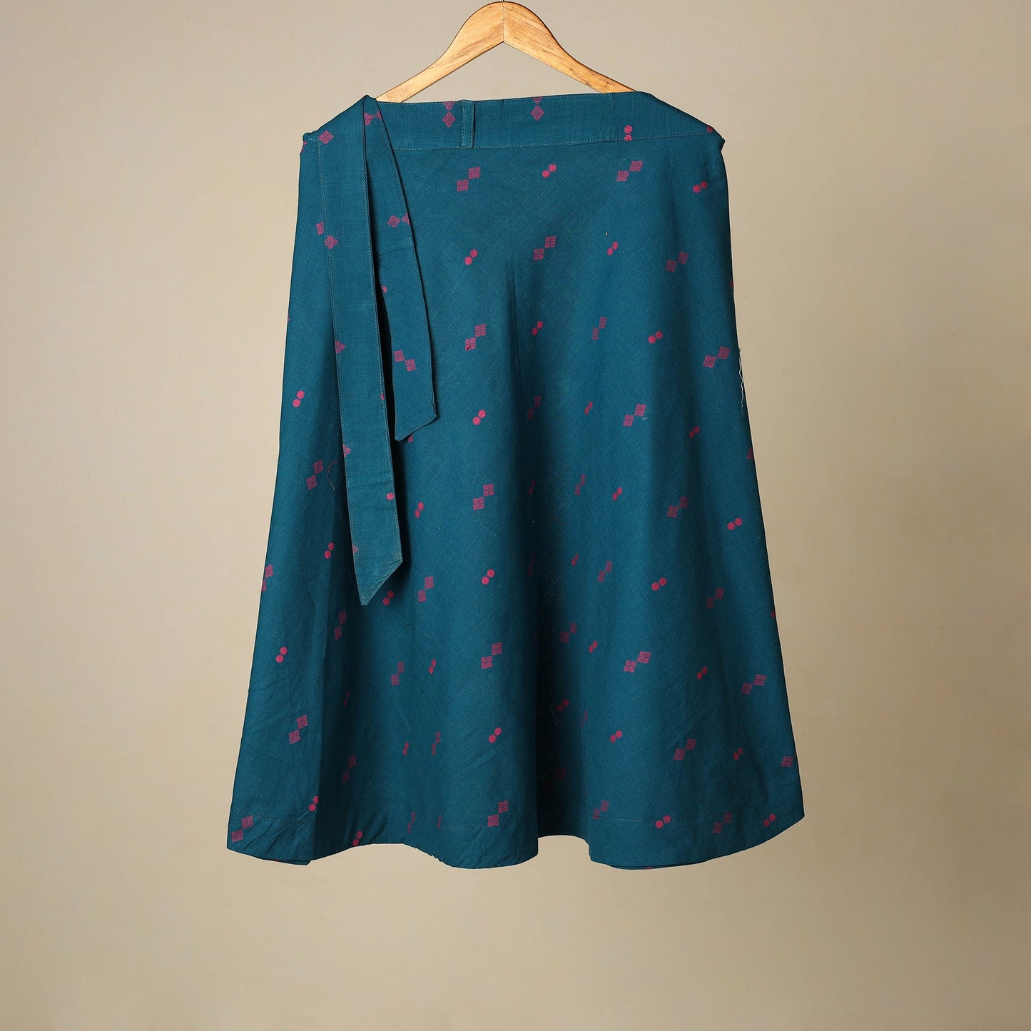 Blue - jacquard weave cotton wrap around skirt 29