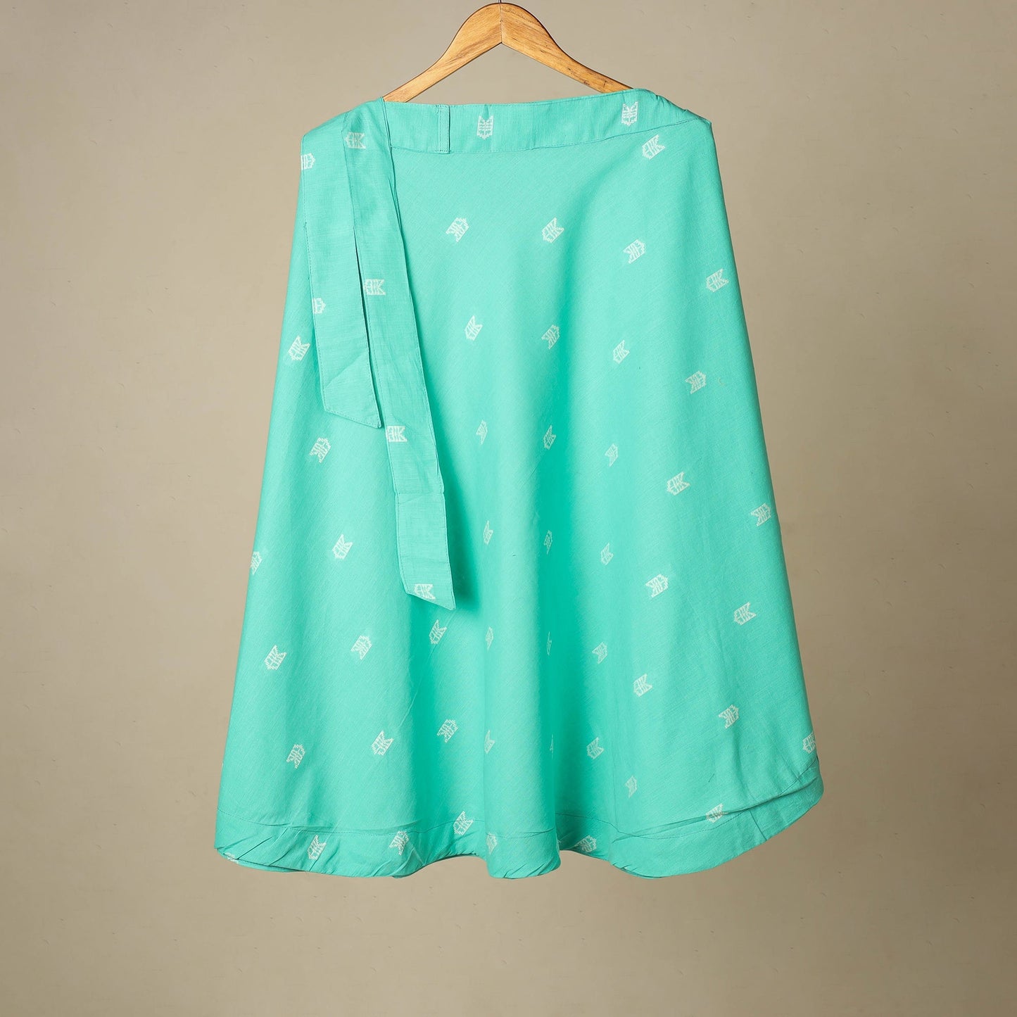 Jacquard weave cotton wrap around skirt 31 - handcrafted