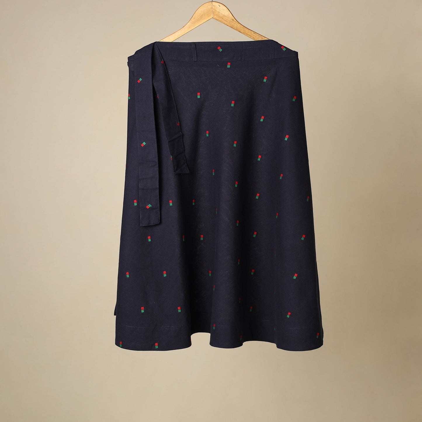 Blue - jacquard weave cotton wrap around skirt 41