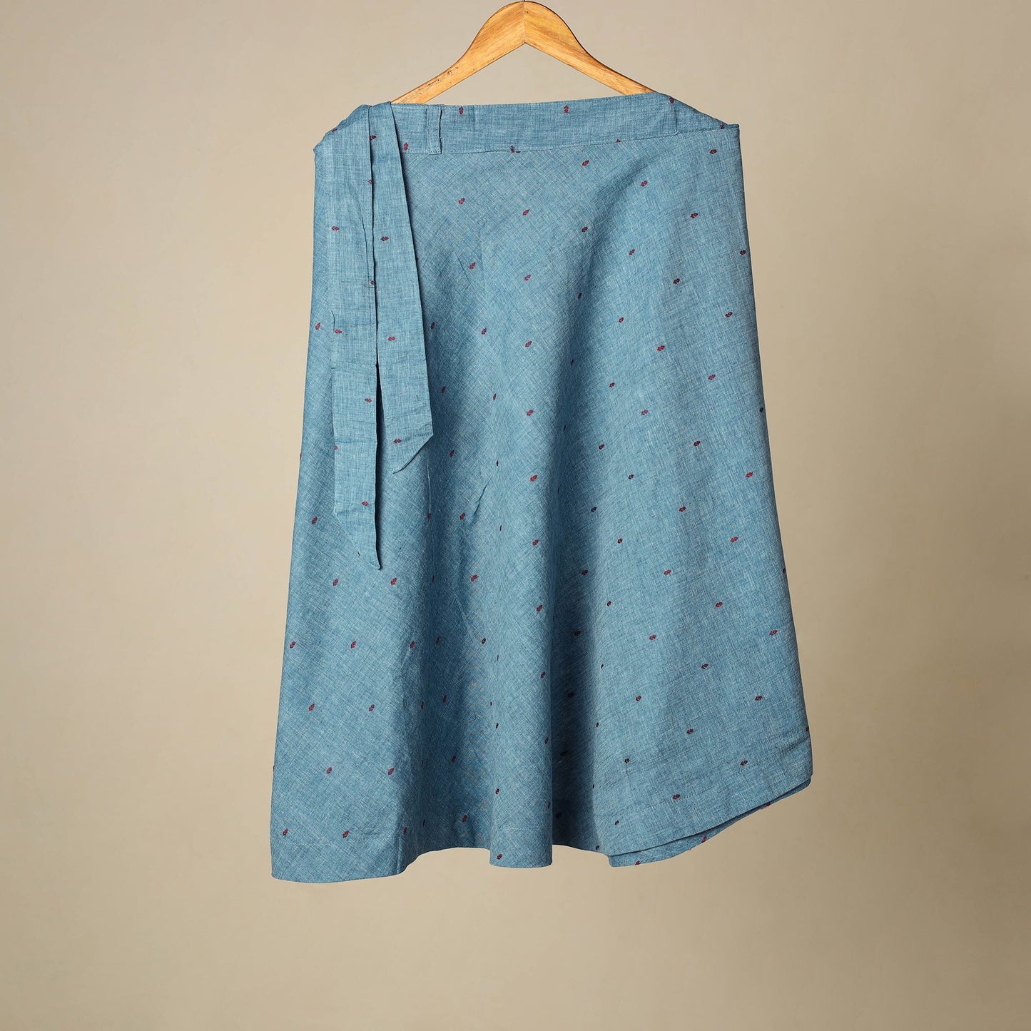 Jacquard weave cotton wrap around skirt 46 - handcrafted