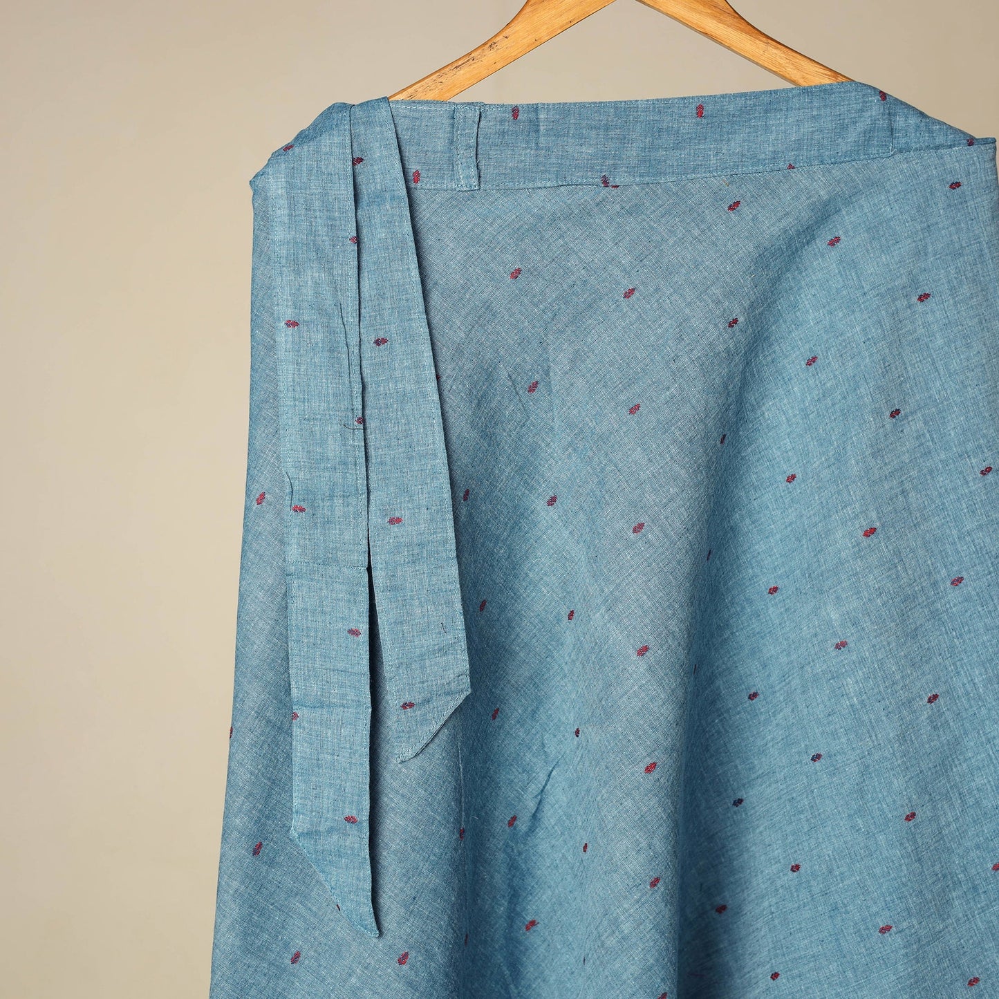 Jacquard weave cotton wrap around skirt 46 - handcrafted