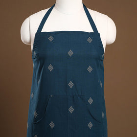 Buy Blue Jacquard Weaving Cotton Apron with Pocket