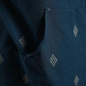 Buy Blue Jacquard Weaving Cotton Apron with Pocket