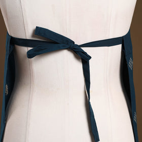 Buy Blue Jacquard Weaving Cotton Apron with Pocket