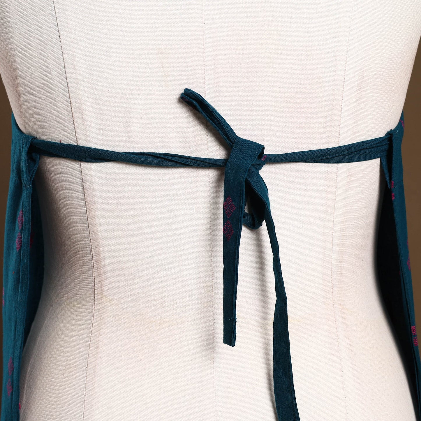 Buy Blue Jacquard Weaving Cotton Apron with Pocket