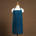 Buy Blue Jacquard Weaving Cotton Apron with Pocket
