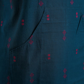 Buy Blue Jacquard Weaving Cotton Apron with Pocket