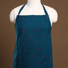 Buy Blue Jacquard Weaving Cotton Apron with Pocket