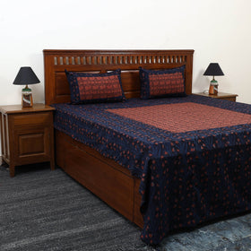 Blue - jahota with bagh patch cotton bedsheet set 03