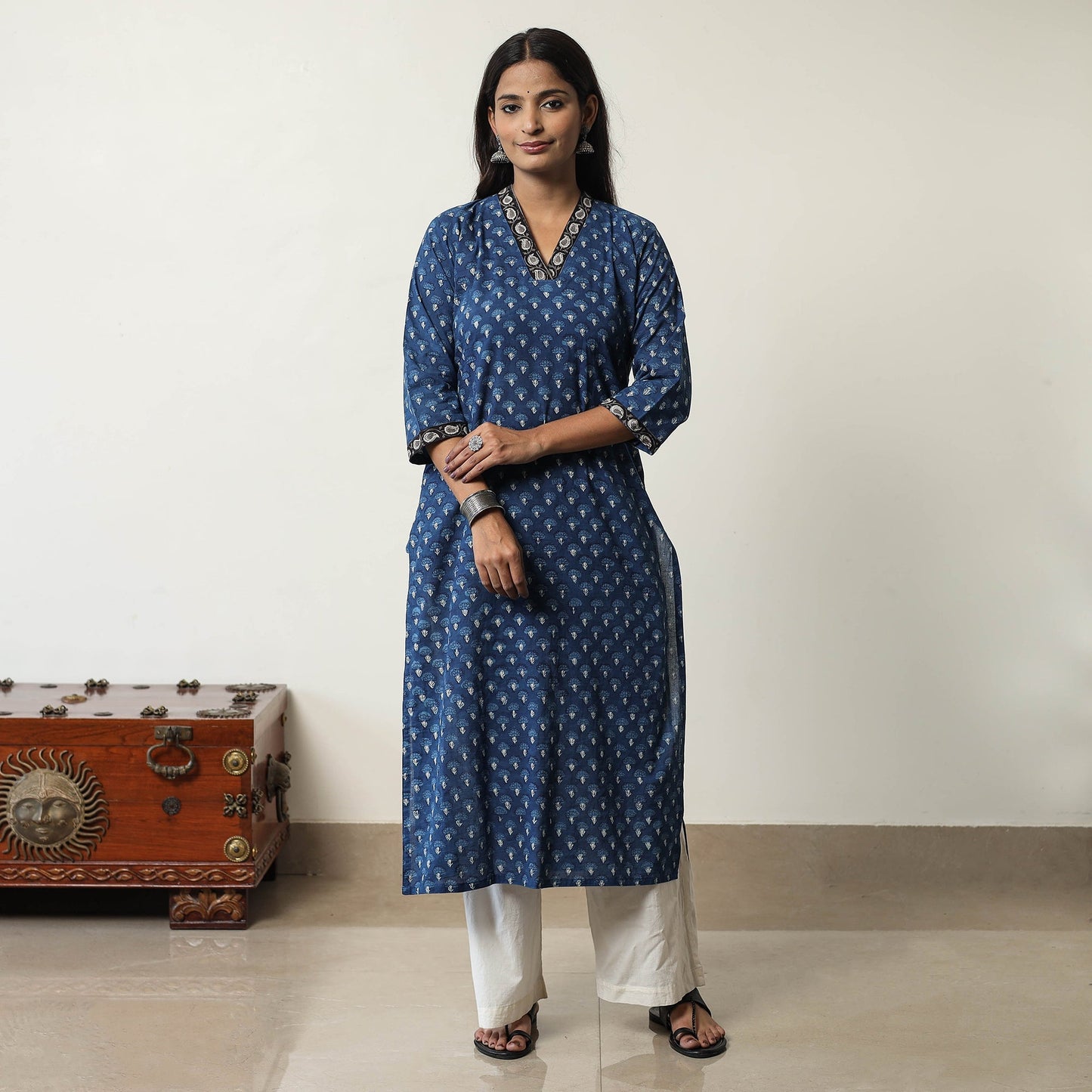  Jahota Block Printed Cotton Straight Kurta 08 