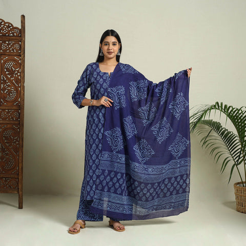 Buy Blue Jaipur Print Cotton Kurta Set