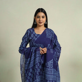 Buy Blue Jaipur Print Cotton Kurta Set