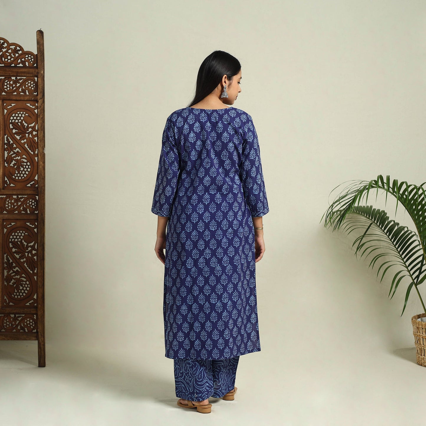 Buy Blue Jaipur Print Cotton Kurta Set