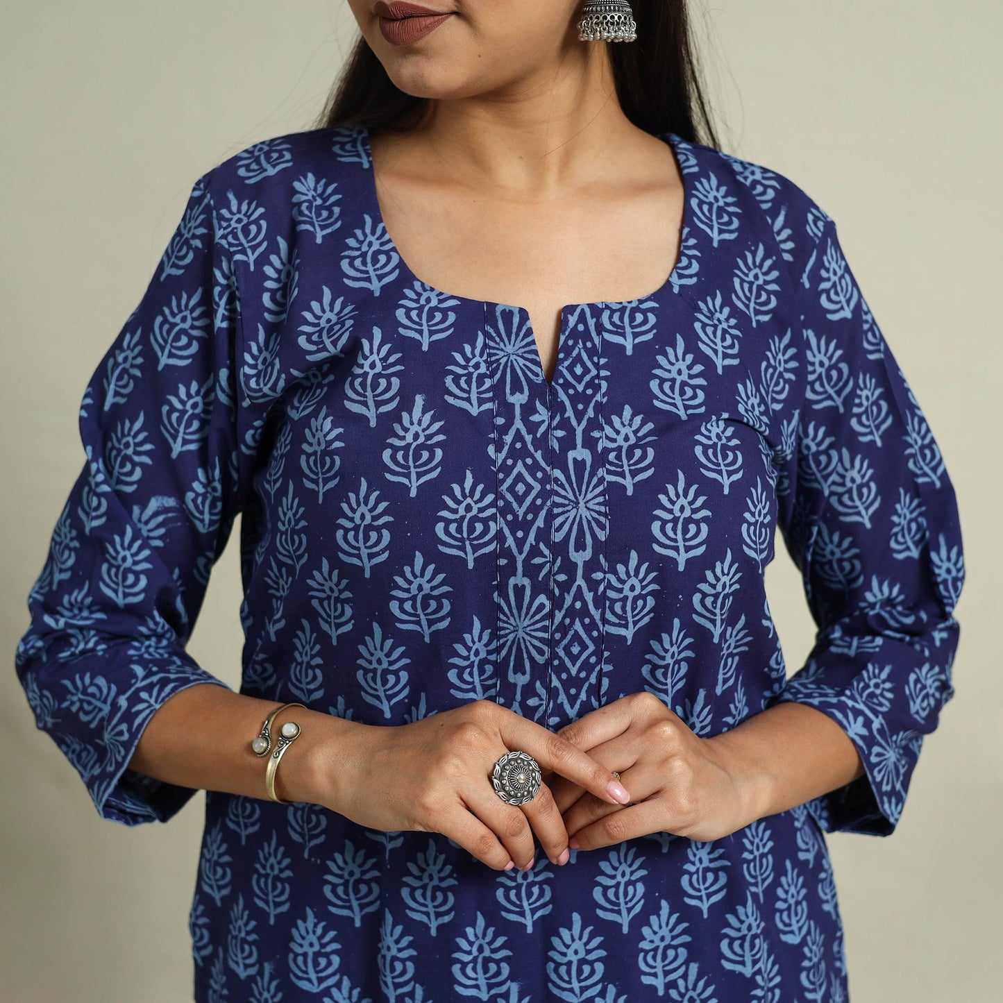 Buy Blue Jaipur Print Cotton Kurta Set