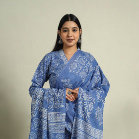 Buy Blue Jaipur Print Cotton Kurta Set