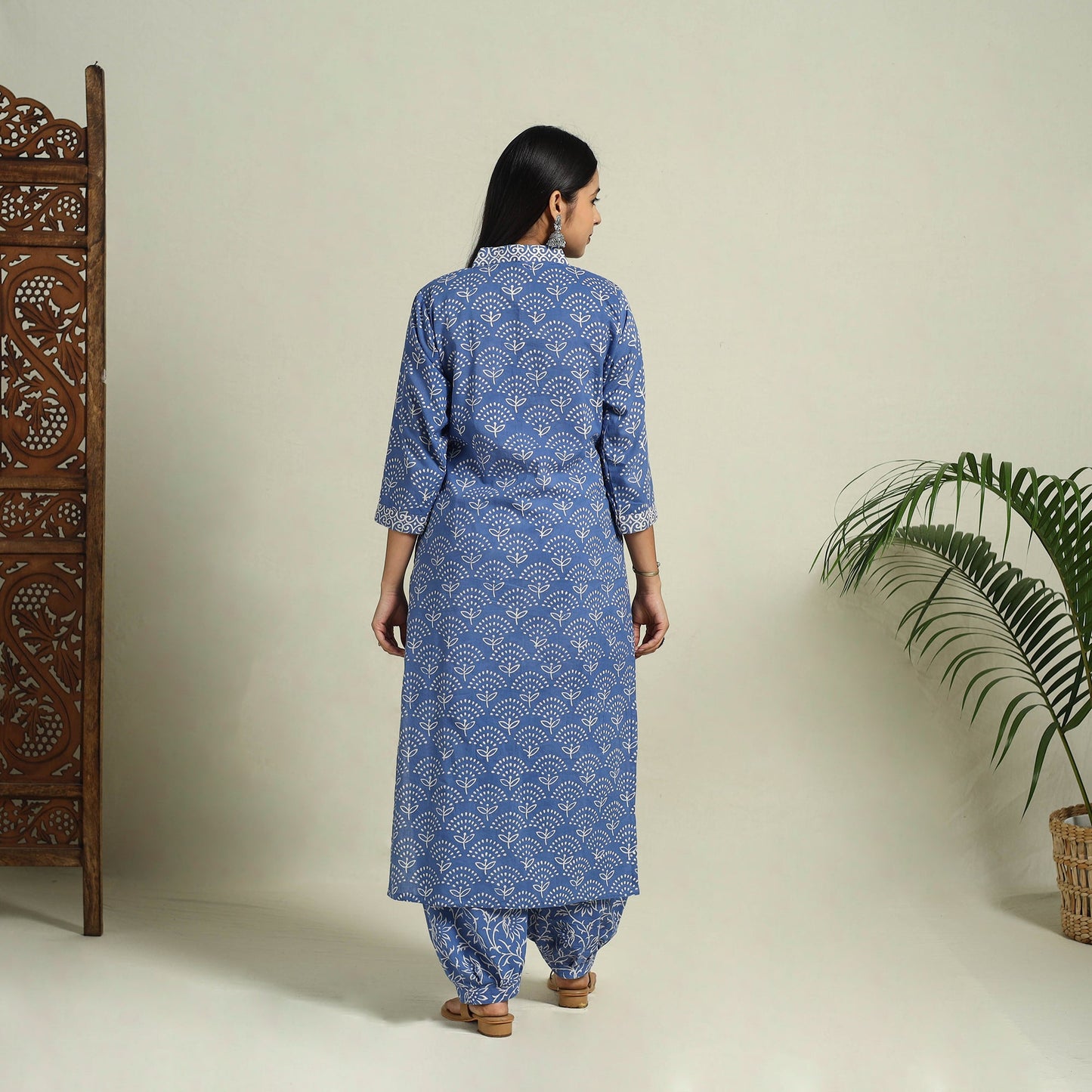 Buy Blue Jaipur Print Cotton Kurta Set