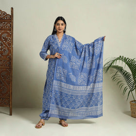 Buy Blue Jaipur Print Cotton Kurta Set