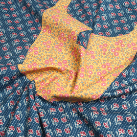 Buy Blue Jaipur Print Patchwork Cotton Kurta Material