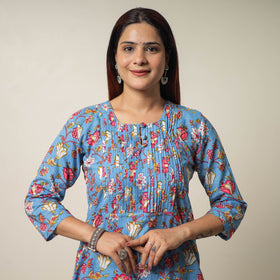 Jaipur Printed Cotton Pintuck Short Kurta 