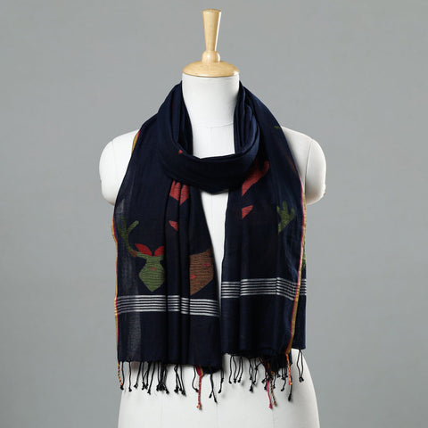  Jamdani Handloom Cotton Stole with Tassels 