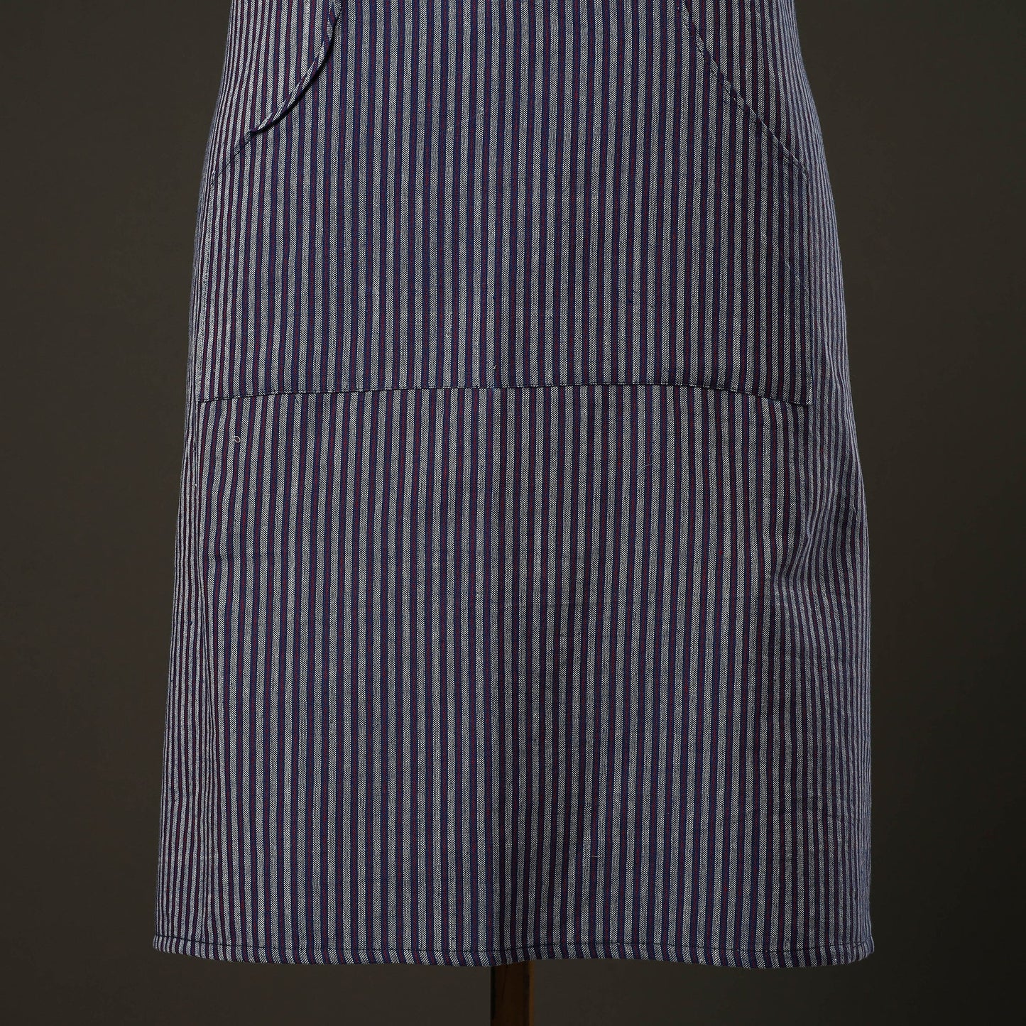 Blue Jhiri Handloom Cotton Apron with Pocket