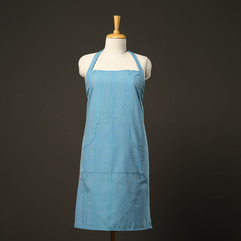  Blue Jhiri Handloom Cotton Apron with Pocket