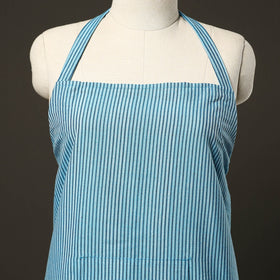  Blue Jhiri Handloom Cotton Apron with Pocket