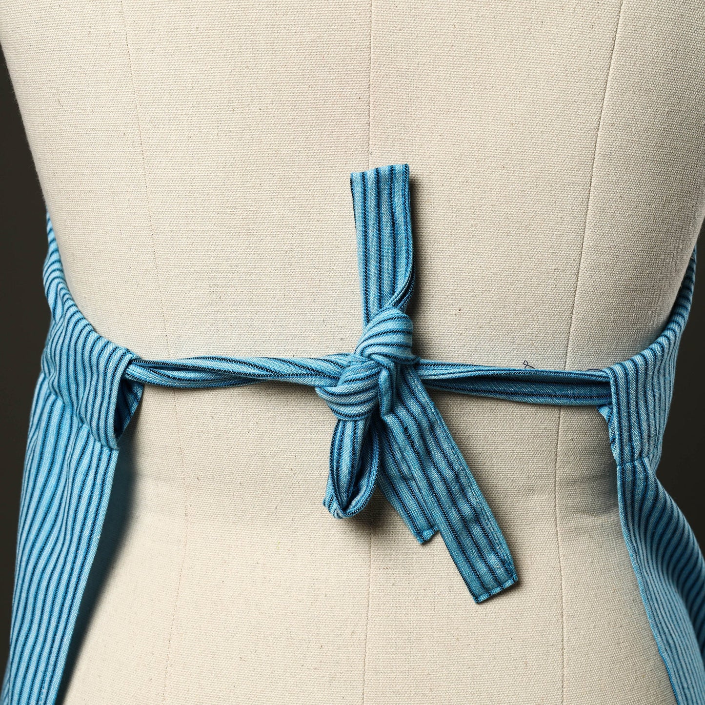  Blue Jhiri Handloom Cotton Apron with Pocket