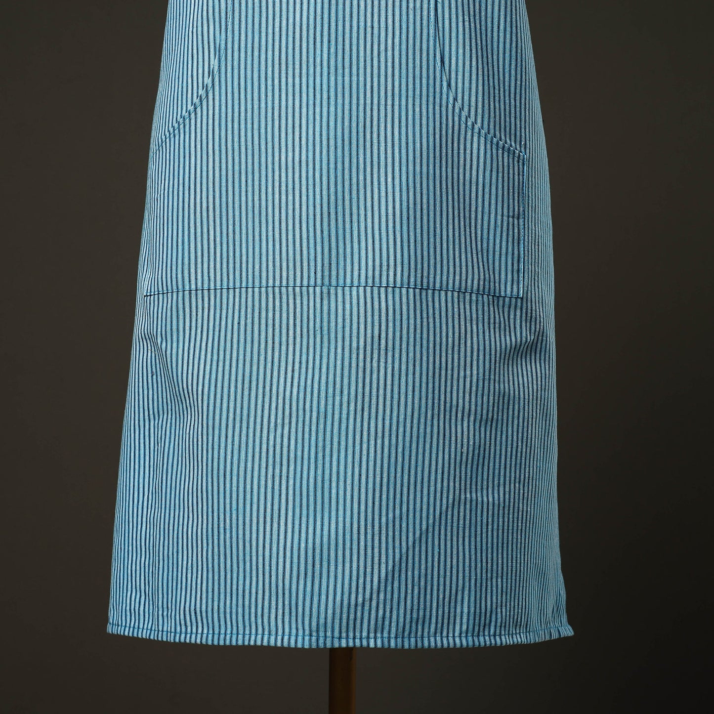  Blue Jhiri Handloom Cotton Apron with Pocket