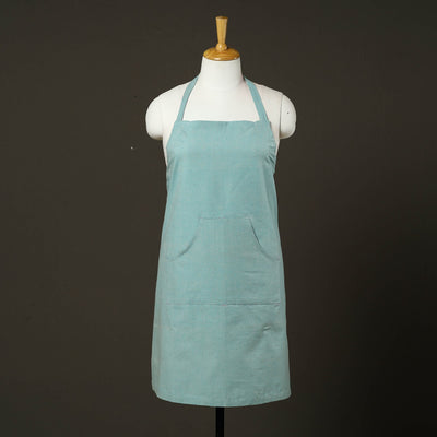 Blue - jhiri handloom cotton apron with pocket 37