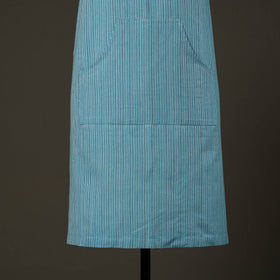 Blue - jhiri handloom cotton apron with pocket 40