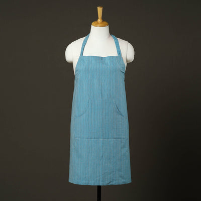 Blue - jhiri handloom cotton apron with pocket 40