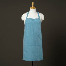 Blue - jhiri handloom cotton apron with pocket 40