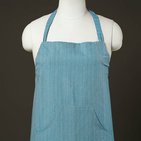 Blue - jhiri handloom cotton apron with pocket 40