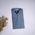 Jhiri handloom cotton short kurta for men 12 - handcrafted