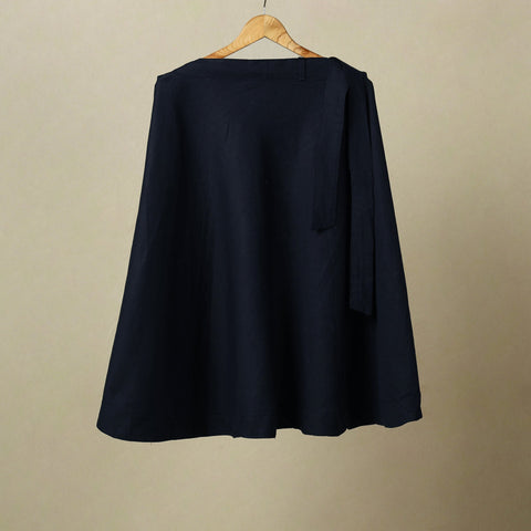 Blue - jhiri handloom plain cotton wrap around skirt 19